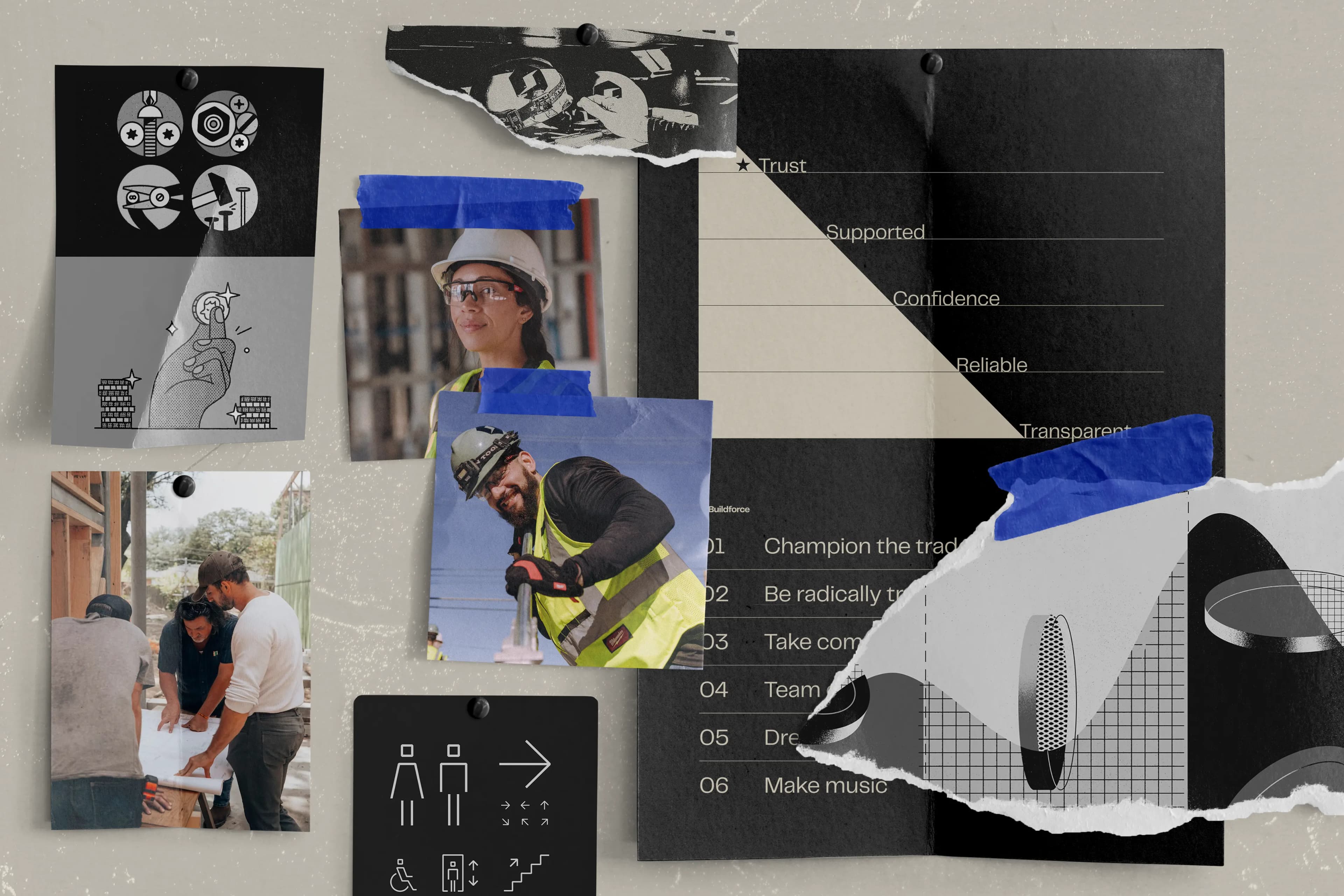 Moodboard for Buildforce brand